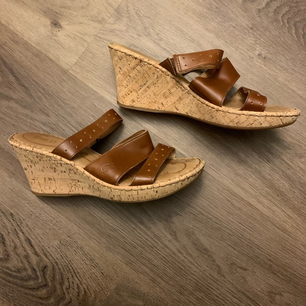 Size 10/42 Børn brown leather wedge sandals